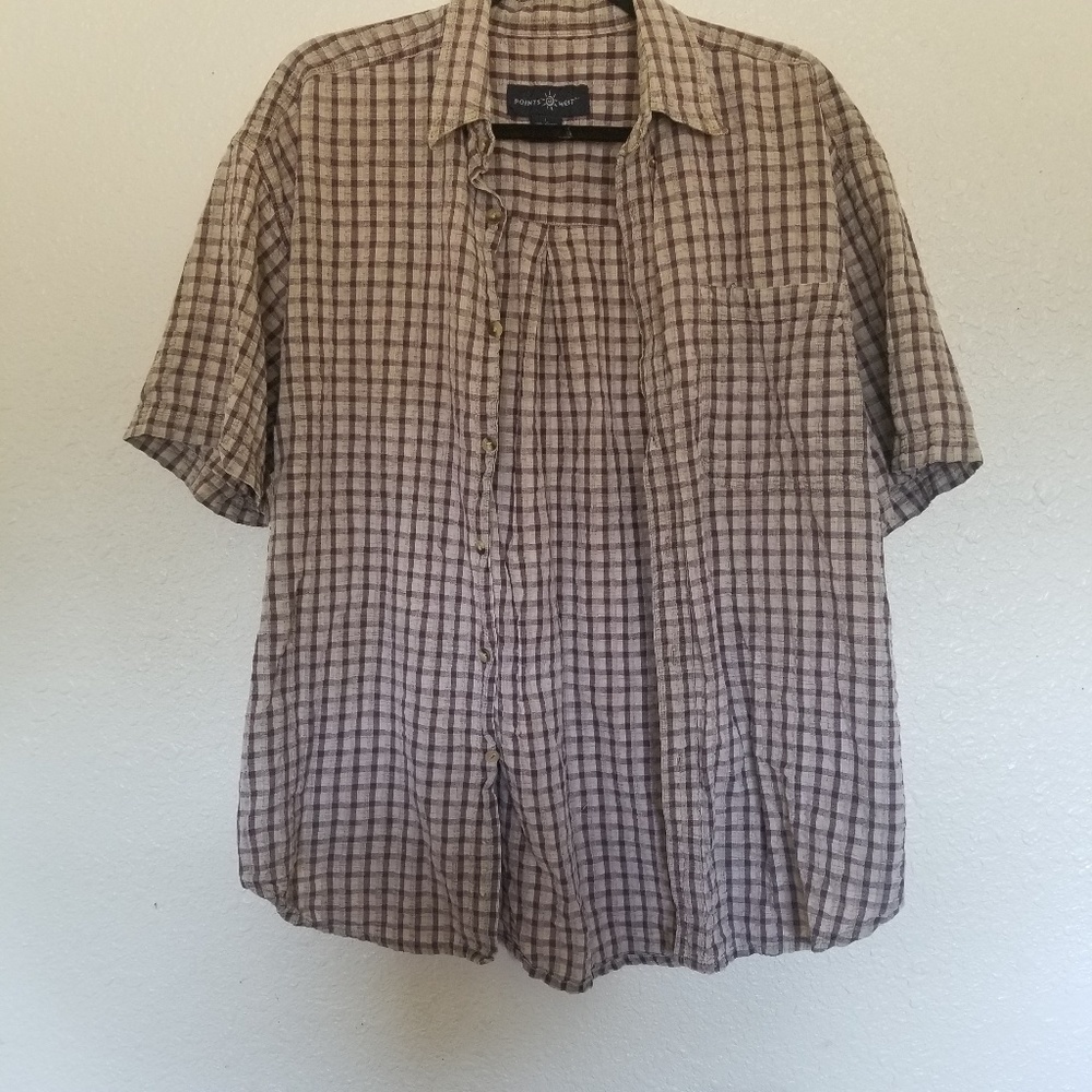 Points West Men's Casual Button down Shirt